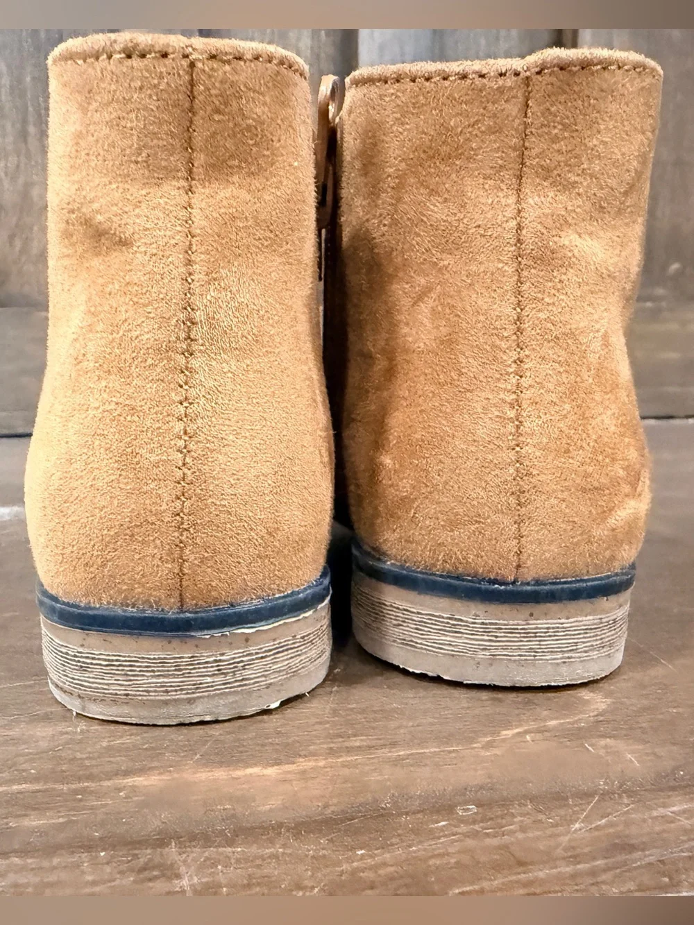 Cat & Jack Kids Tan Suede Side-Zip Ankle Boots